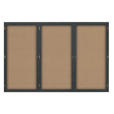 United Visual Products Open Faced Traditional Rounded Corkboard UV639ARC-SATIN-FORBO